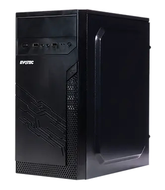 Gabinete Evotec Praga Ev-1024 Mini-Tower Micro-Atx Con Fuente De Poder 500W Negro