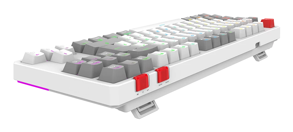 Teclado Gamer Mecánico Balam Rush Level Pro Gk990 Rgb Outemu Red Bluetooth Rf Tkl Blanco Br-940375