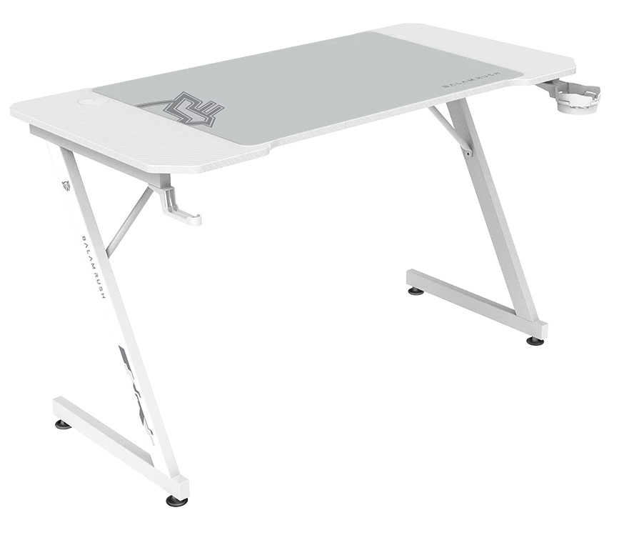 Escritorio Gaming Balam Rush Olympus Spot Mrx4000 + Tapete 80X55Cm Antideslizante Blanco Br-941426