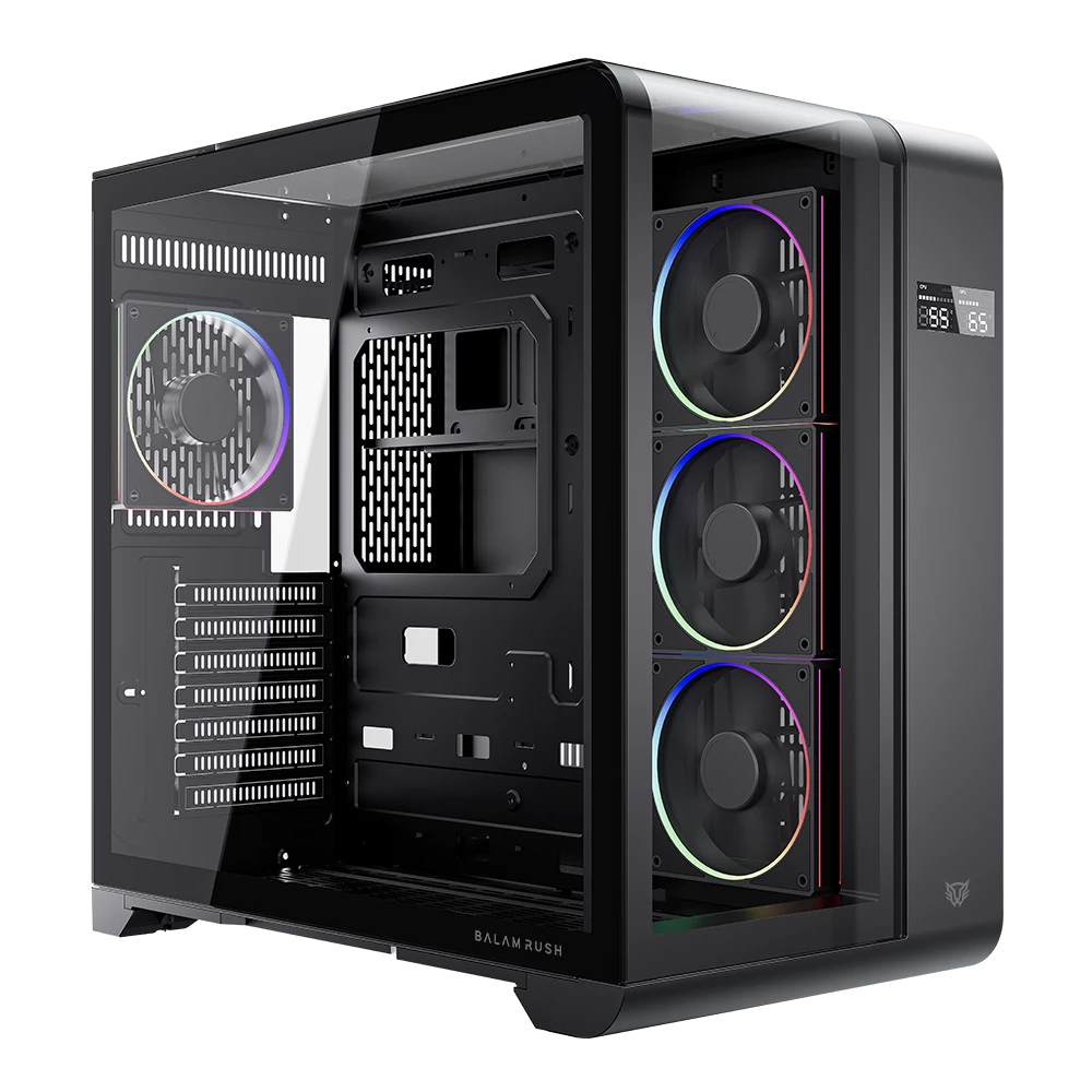 Gabinete Balam Rush Tank Expert Curve 7400 Midi-Tower 4 Ventiladores Instalados Atx Negro Br-941594