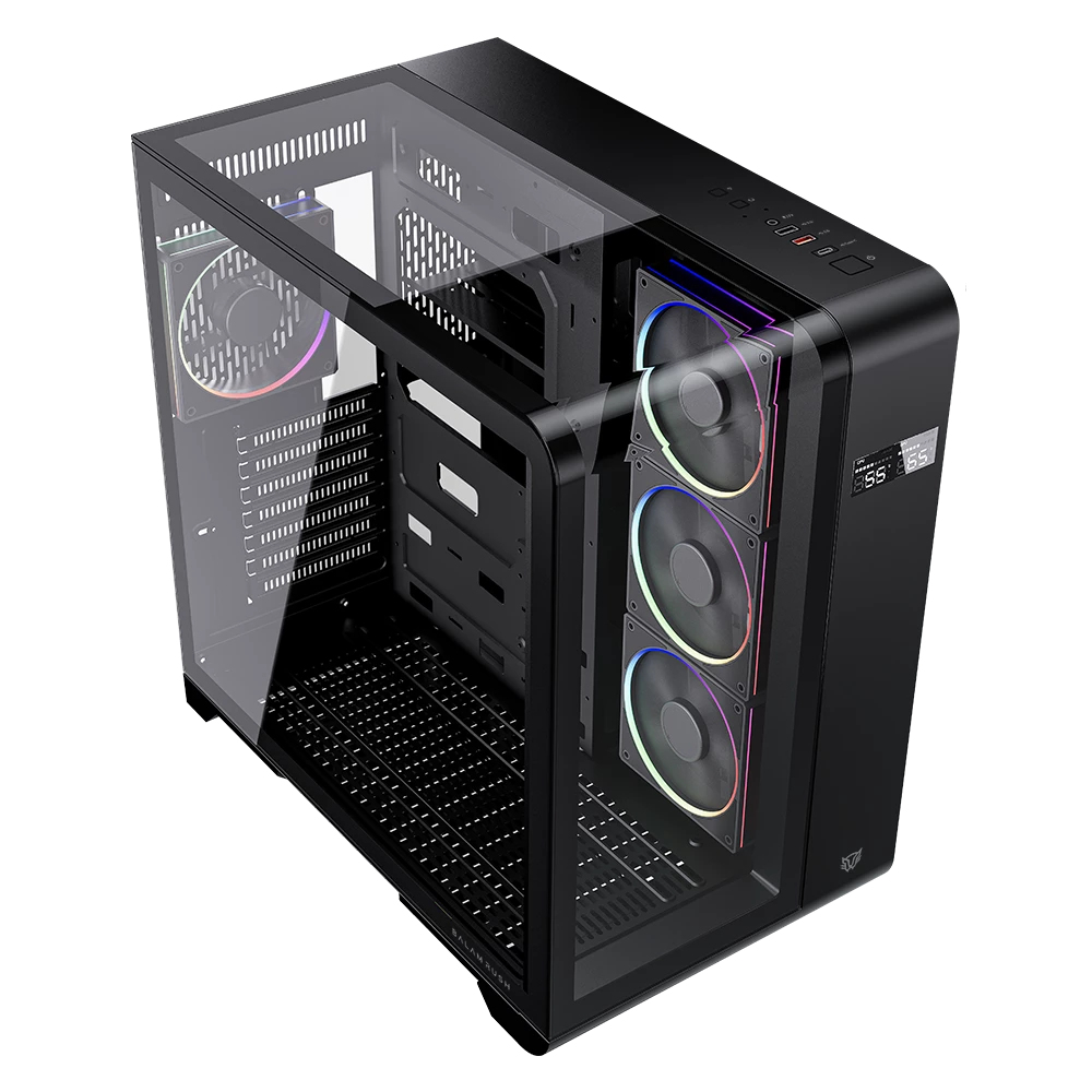 Gabinete Balam Rush Tank Expert Curve 7400 Midi-Tower 4 Ventiladores Instalados Atx Negro Br-941594