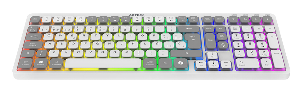 Teclado Mecánico Acteck Techno Pro Ti790 Rgb Inalámbrico Rf Español Negro Ac-940078