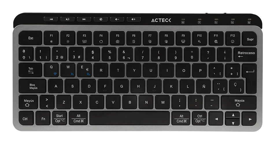 Teclado Acteck Inspire Krea Ti750 65% Inalámbrico Rf Bluetooth Español Gris Ac-940092