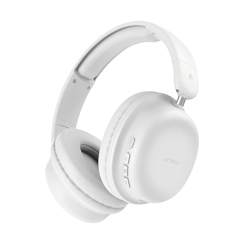 Audífonos Acteck Honour 2 Plus Hp626 Bluetooth Usb-C Cancelación De Ruido Blanco Ac-940955