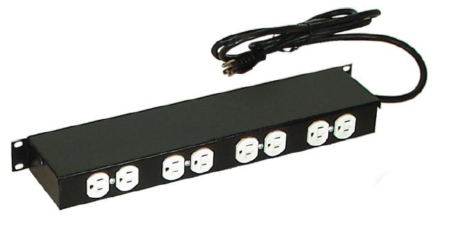 Barra Multicontactos Horizontal North System 8 Contactos 1 Unidad 19" Negro North611-Bkt