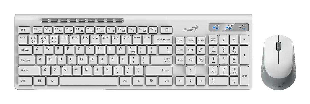 Kit Teclado Y Mouse Genius Slimstar 8230 Bluetooth 5.3 Inalambrico Blanco 31340015401