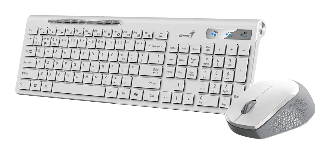 Kit Teclado Y Mouse Genius Slimstar 8230 Bluetooth 5.3 Inalambrico Blanco 31340015401
