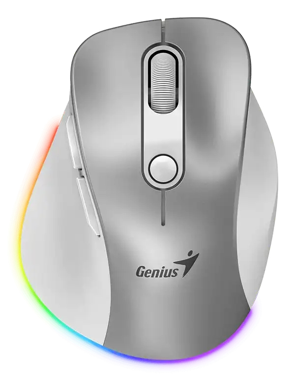Mouse Ergonomico Genius Ergo 9000S Pro Rgb 6 Botones Usb-C Inalámbrico Gris 31030039402