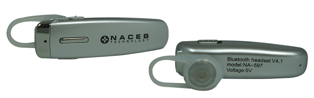Manos Libres Naceb Technology Plata Bluetooth Na-597P