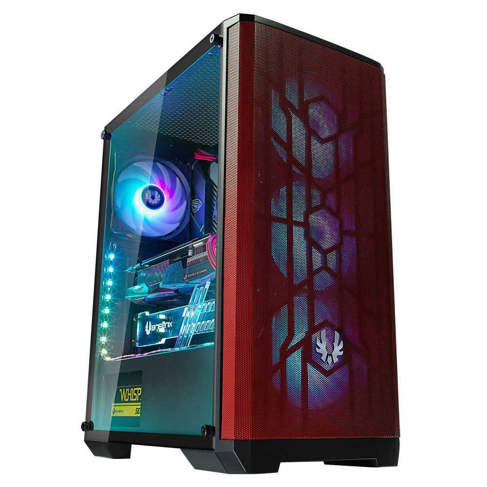 Gabinete Gamer Bitfenix Nova Mesh Se Tg Atx Con Ventana Rgb Negro/Rojo