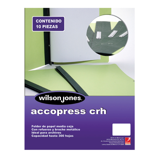 Accopress Crh Cta Np Az Claro C/10 Articulos Escolar Y Oficina