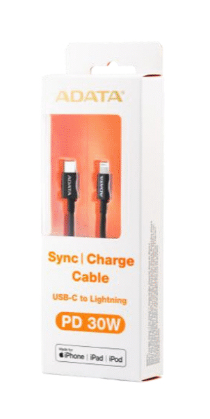 Cable Adata Usb-C A Lightning Apple 1M Negro (Amfipl-1M-Cbk)