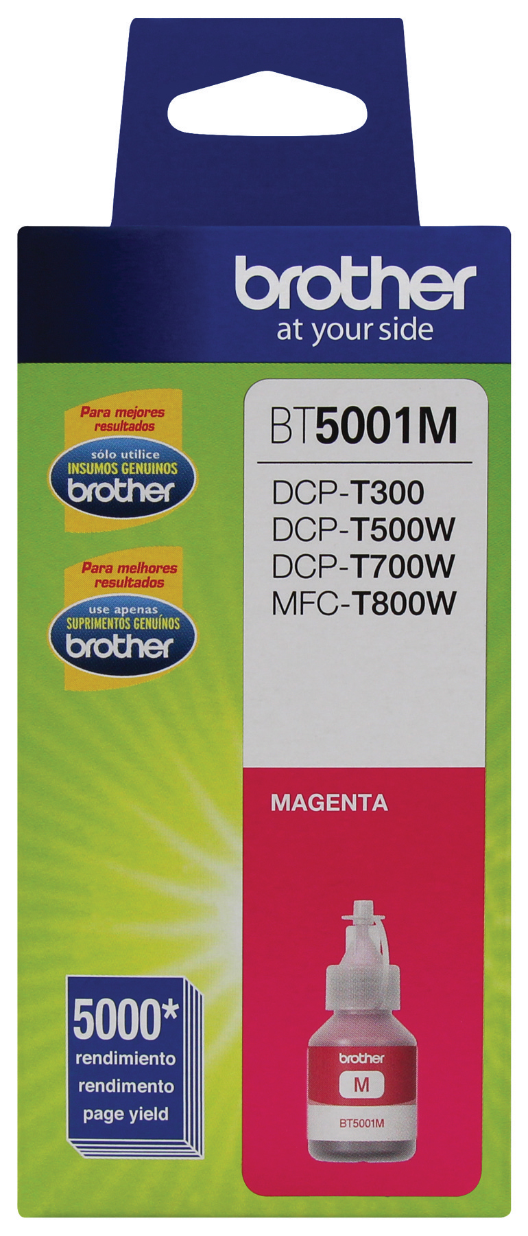 Botella De Tinta Brother Bt5001M Magenta 5,000 Paginas
