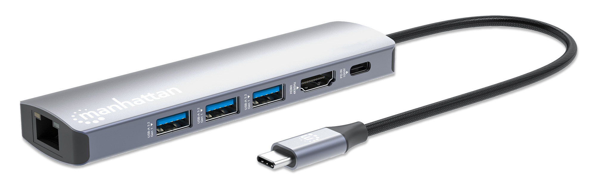 Hub Docking Manhattan Usb-C A Hdmi 3Xusb-A Usb-C Pd Rj-45 153959