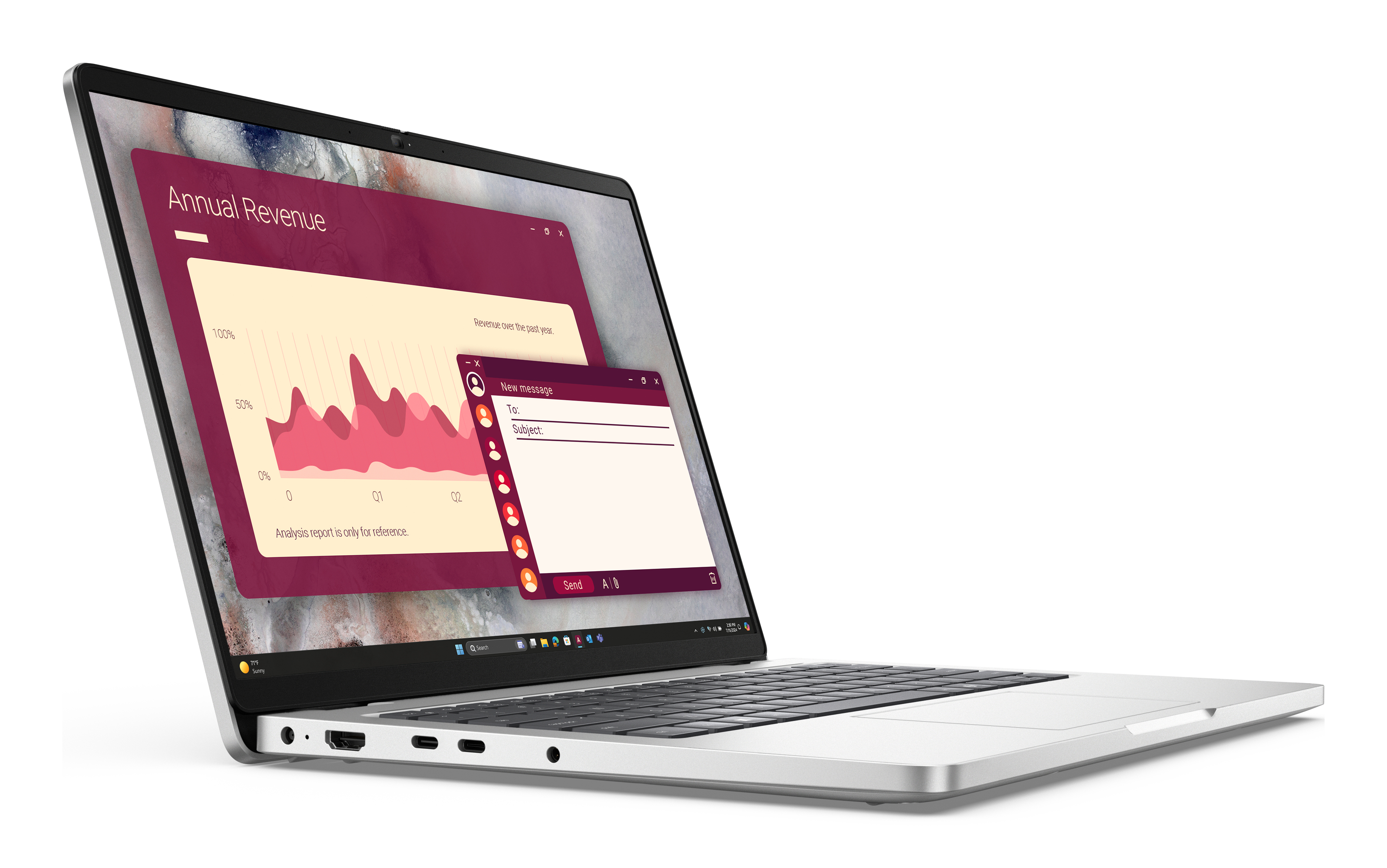 Laptop Dell Pro 14 Pc14250 14" Intel Core Ultra 5 235U 16Gb Ddr5 512Gb Windows 11 Pro Plata 19T84