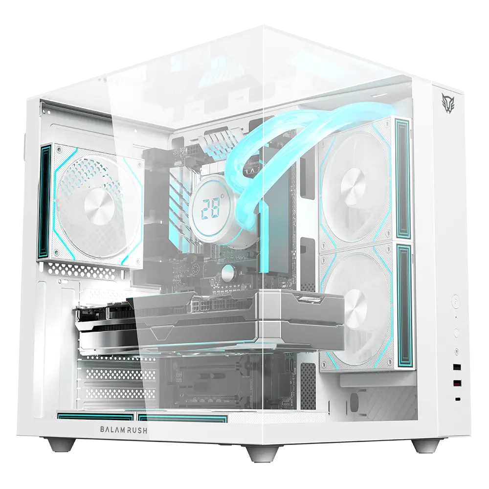 Gabinete Gamer Balam Rush Tank Majestic 6600 Midi Tower Atx/Itx/Microatx Usb-C Blanco Argb Br-941532