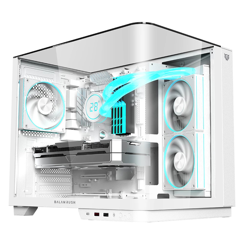 Gabinete Gamer Balam Rush Curve 6800 Atx/M-Atx/Itx 1Xusb3 1Xusb2 Usb-C Blanco Br-941587