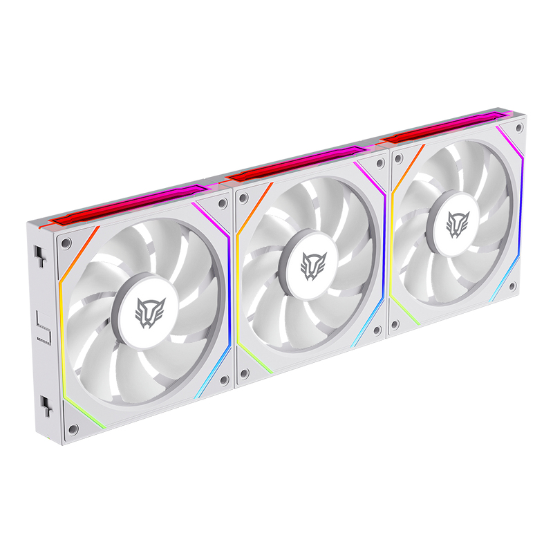 Kit 3 Ventiladores Balam Rush Exl95 120Mm 800-1800Rpm Pwm 4-Pin Rgb Blanco Br-942096