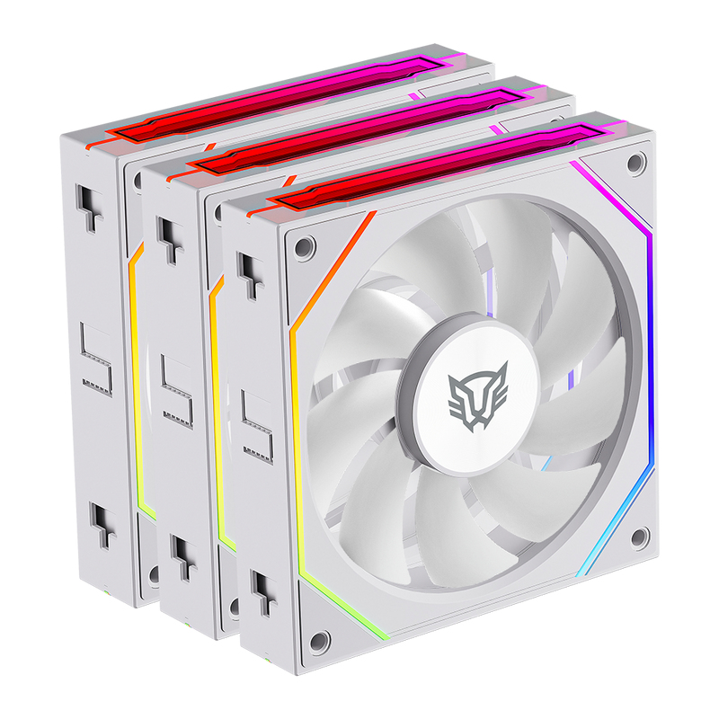 Kit 3 Ventiladores Balam Rush Exl95 120Mm 800-1800Rpm Pwm 4-Pin Rgb Blanco Br-942096