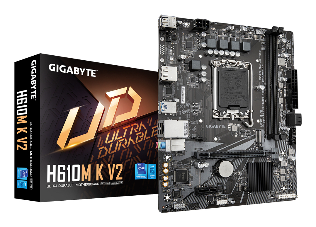 Tarjeta Madre Gigabyte H610M K V2 Intel H610 Lga1700 Ddr5 128Gb Hdmi/Dp/Lan Microatx Nvme H610M K V2