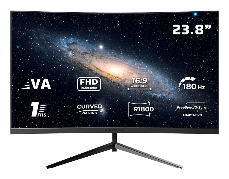 Monitor Gamer Curvo Balam Rush Andromeda Mag24Y 23.8" 1920X1080 180Hz G-Sync Freesync Hdmi Br-943031