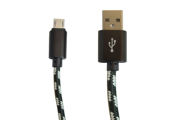 Cable Usb A Micro Usb 2 Mts Carga/Datos Nylon Negro Premium Ovaltech