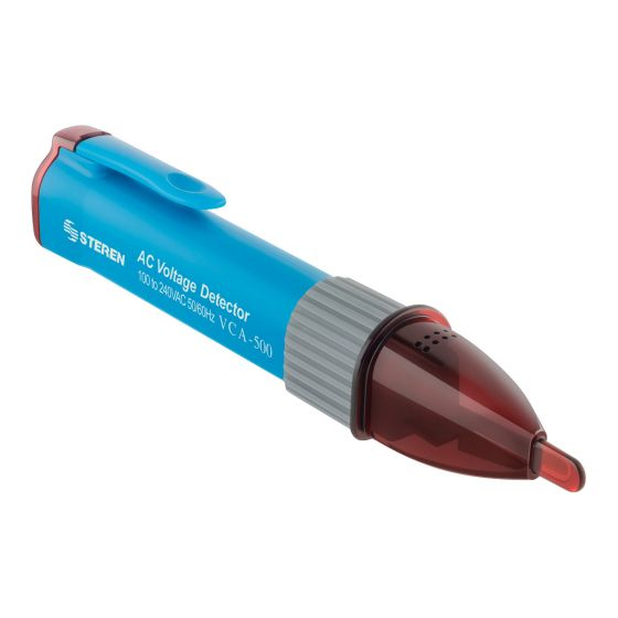 Probador De Voltaje Steren Vca-500 100-250V Tipo Pluma Negro Azul Vca-500