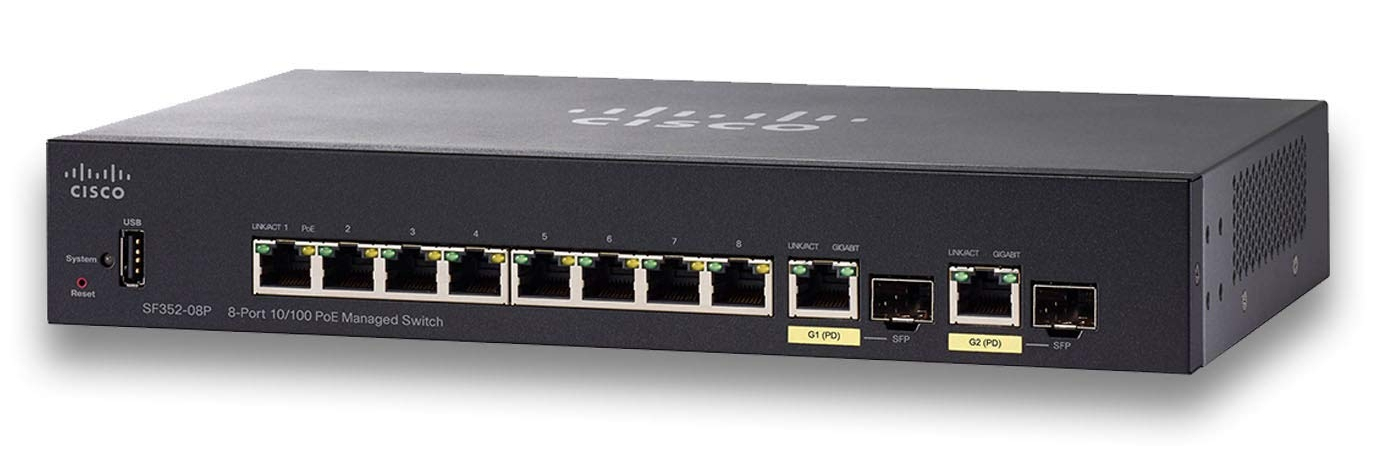 Switch Cisco Sf352-08P-K9-Na 8 Puertos 10/100 Poe 68W Switch Capa 3