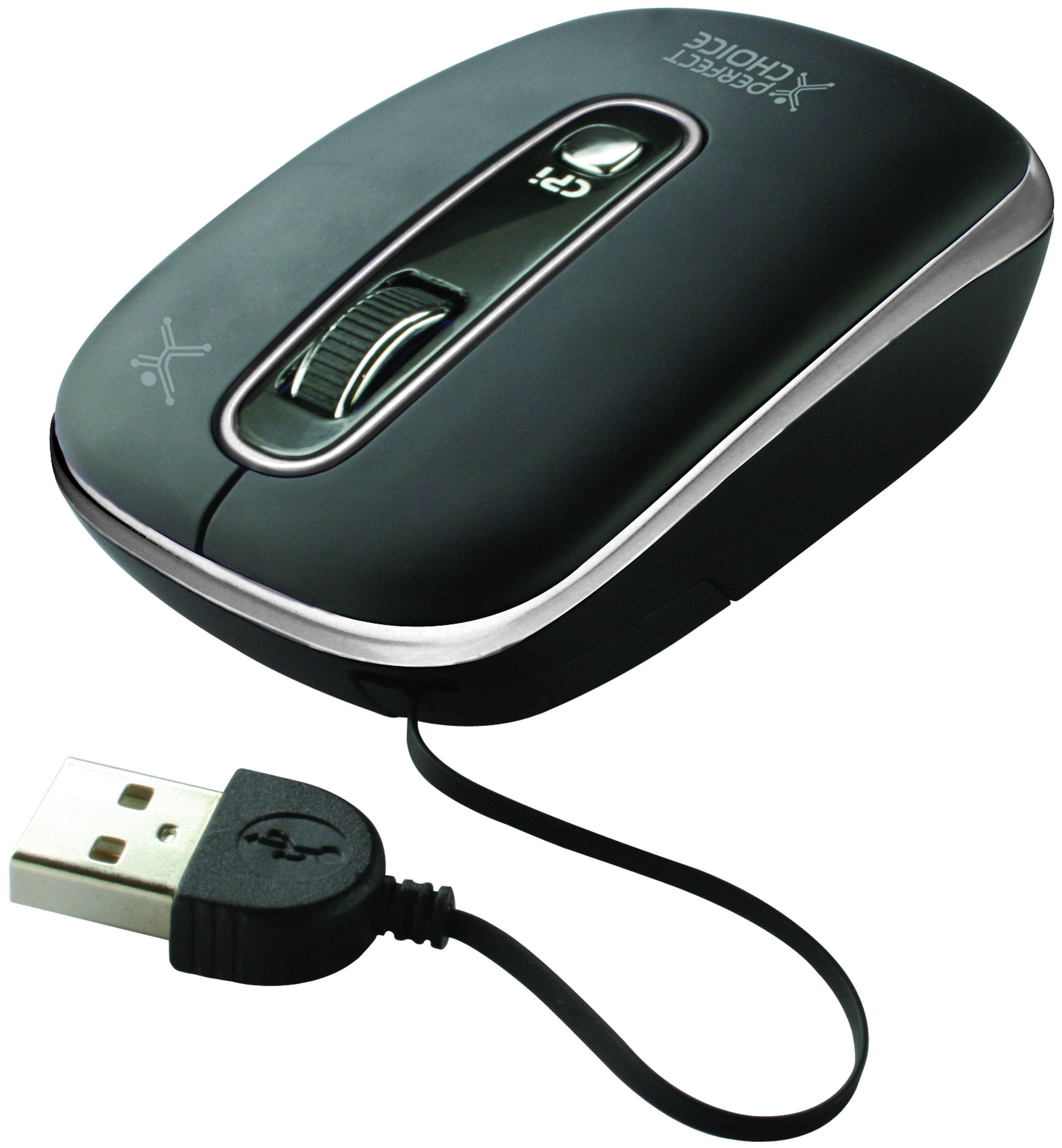 Mouse Perfect Choice Pc-043669-00001 Retractil Cable Oculto Usb