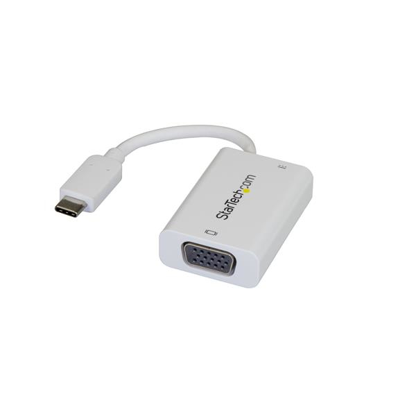 Adaptador Startech Usb-C A Vga Entrega Poder Usb Blanco Cdp2Vgaucpw
