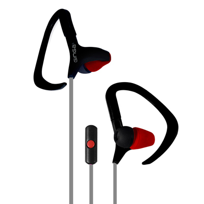 Audifonos Ginga Con Micrófono, Alámbrico, 3.5Mm, Negro/Rojo
