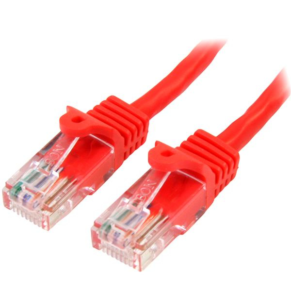 Cable 2M Rojo Red 100Mbps Cat5E Ethernet Rj45 Snagless