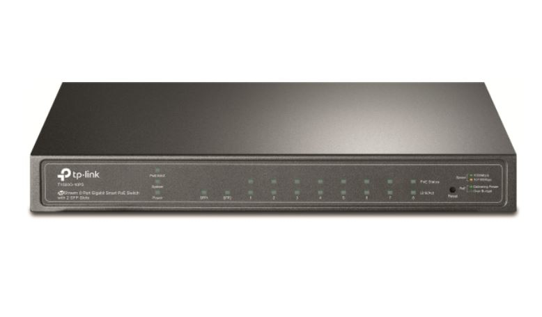Tp-Link Switch 8Puertos Gigabit Ethernet Poe 2X Sfp (T1500G-10Ps)