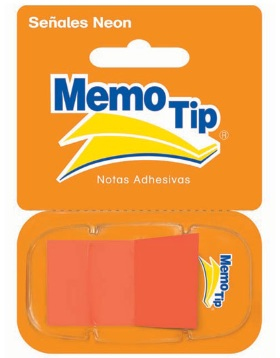 Banderitas Janel Senales Memo Tip Naranja C/Desp Pet 23X45Mm