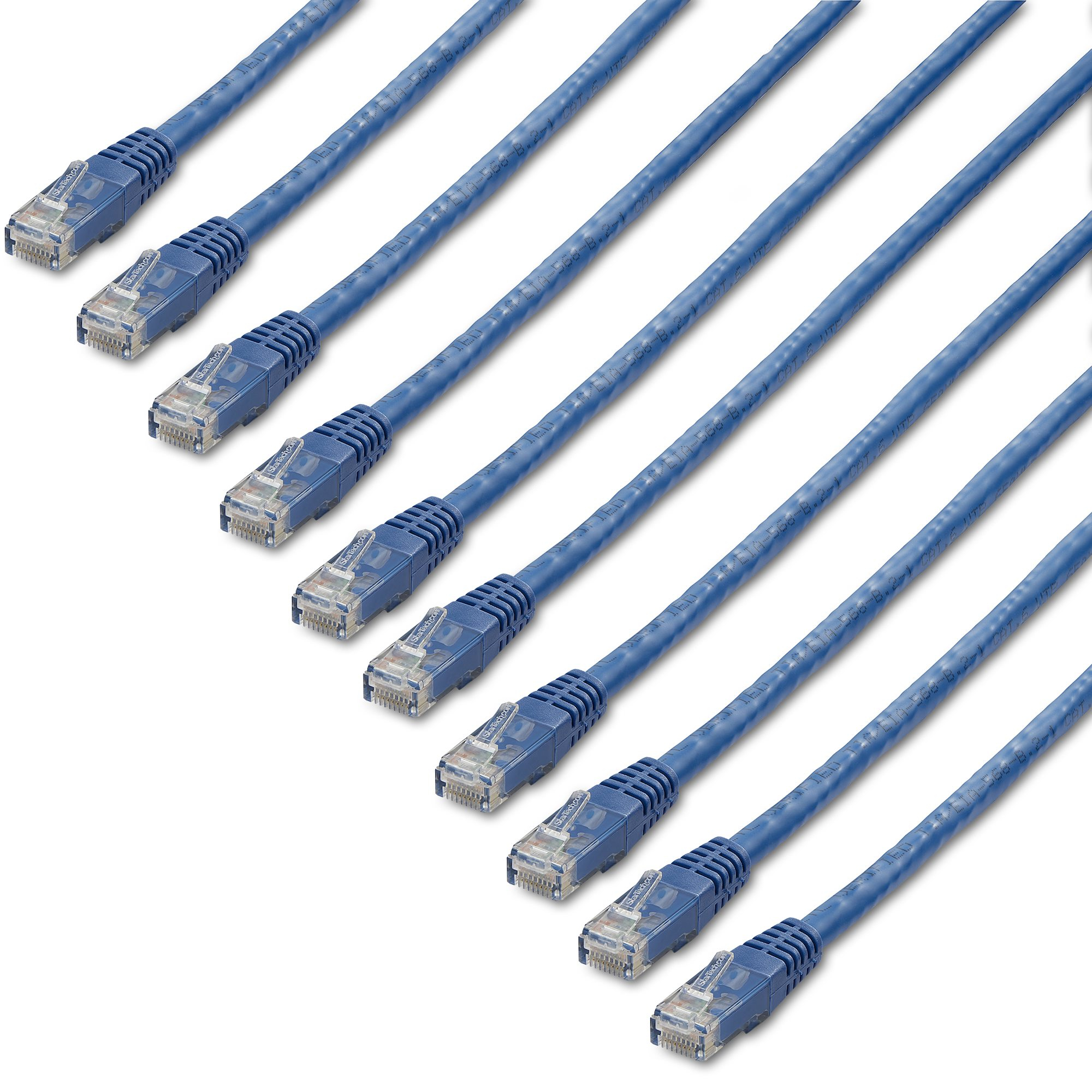 Cable Startech De Red Rj45 Cat6 Azul De 1.8M Pack De 10 Moldeado