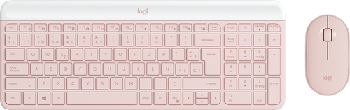 Kit Teclado y Mouse Logitech MK470 Slim Inalámbricos Rosa