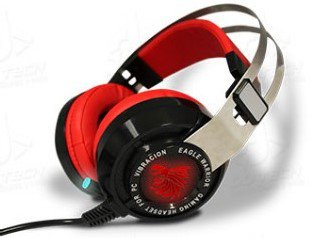 Audifonos Gaming Eagle Warrior Mic Raven 7.1 Neg/Rojo Usb Acfhs88Raven