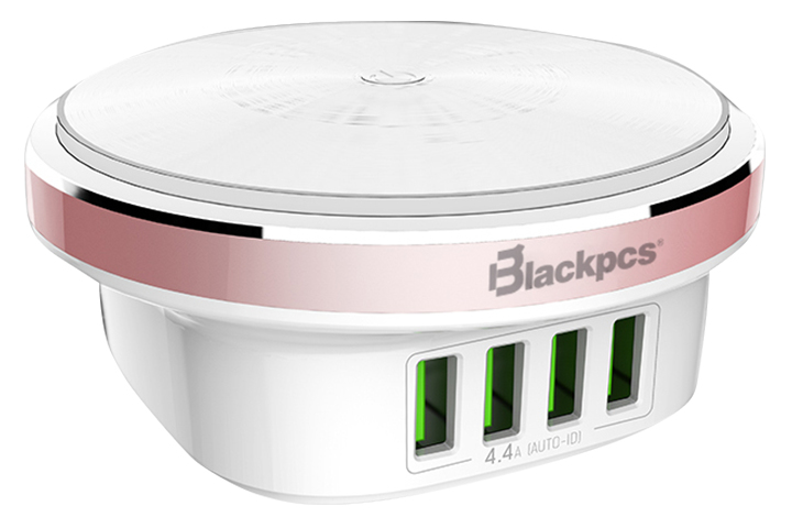 Home Charger Blackpcs 4 Puertos Usb Led Touch Cable Esh054-P