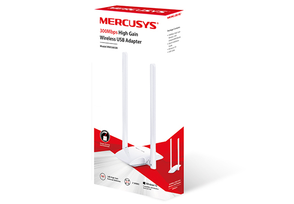 Adaptador Mercusys Mw300Uh Alambrico Usb Inalambrica Blanco 300 Mbps