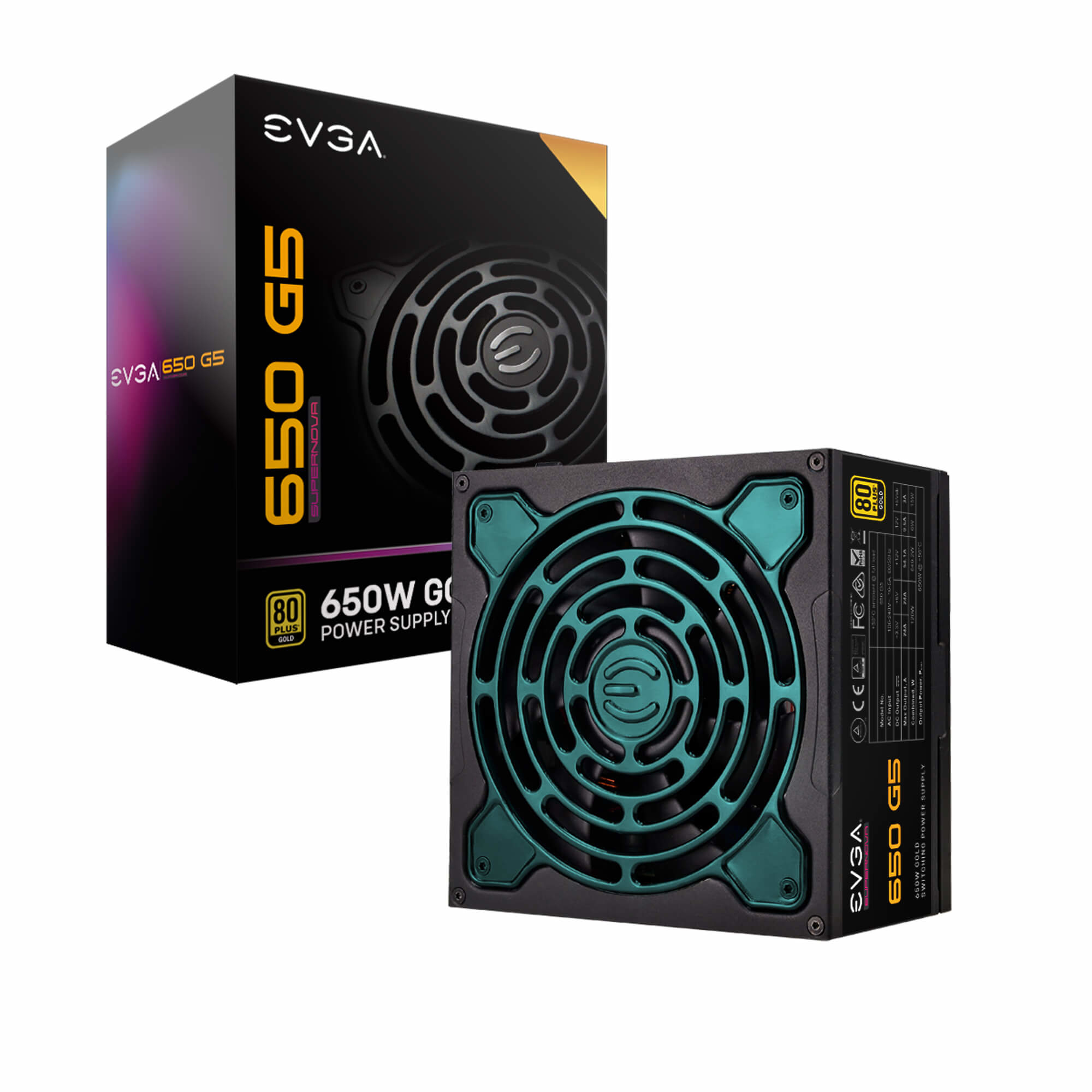 Fuente De Poder Para Pc Gamer Evga Supernova 650 G5 80 Plus Gold