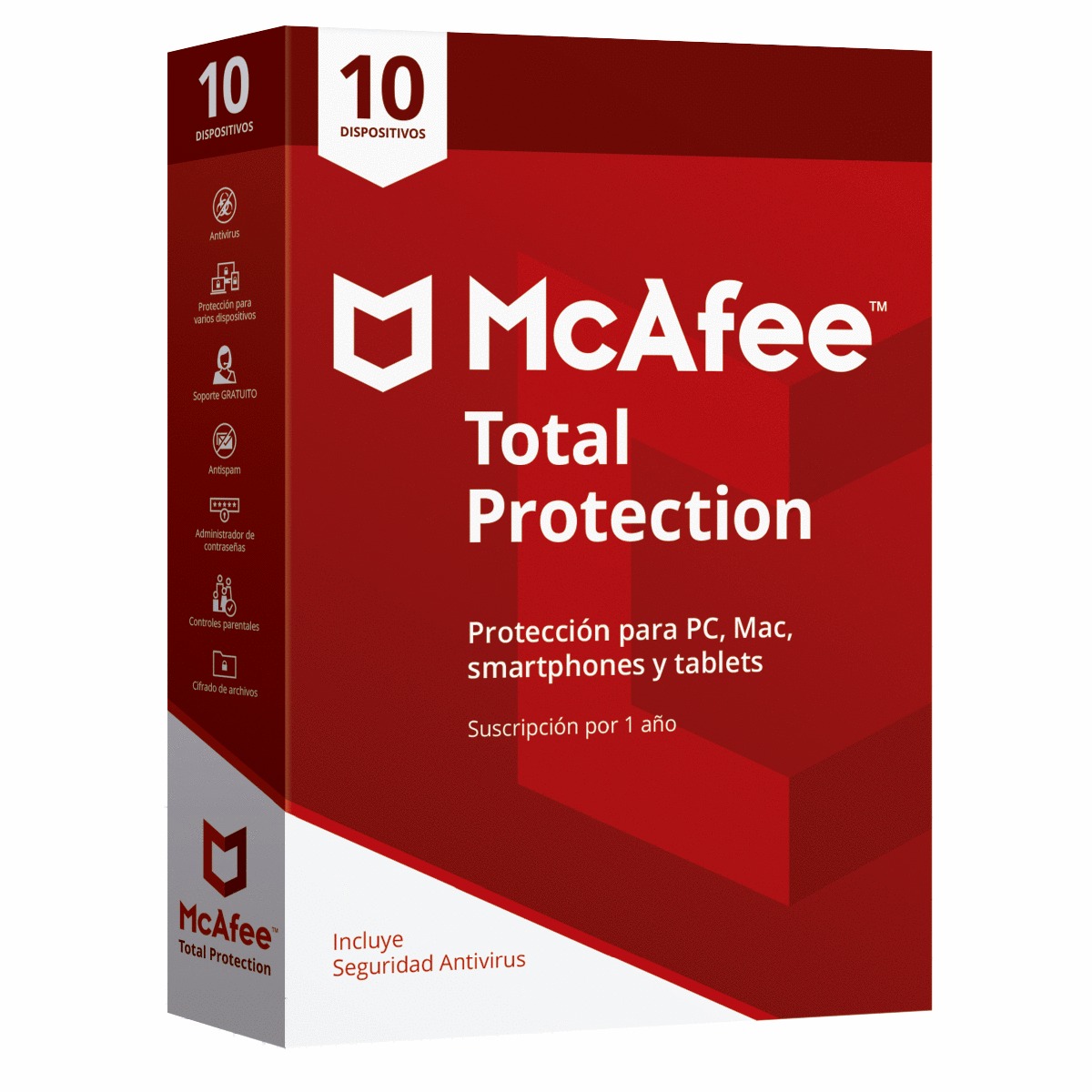 Antivirus Mcafee Total Protection 10 Dispositivos 1 Año