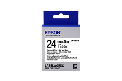Etiquetas Epson Labelworks Adhesiva Negro/Blanco 24Mm Lk-6Wbw