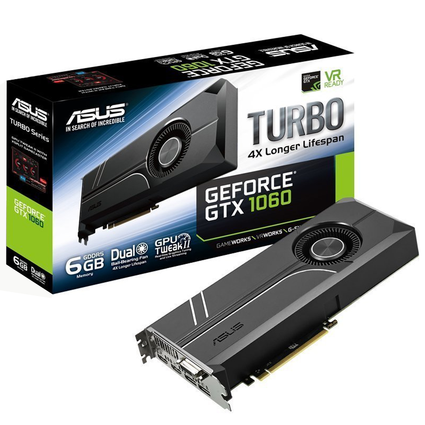 Tarjeta De Video Asus Turbo-Gtx1060-6G 6Gb Gddr5 Dvi/ Hdmi Nvidia