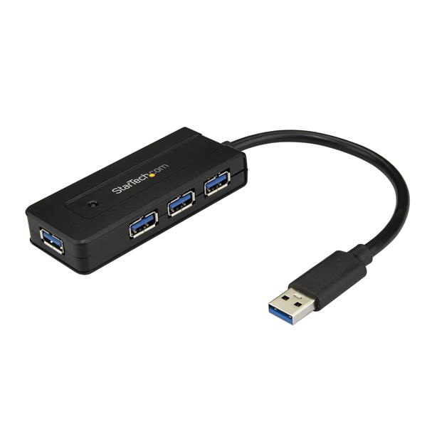 Hub Usb 3.0 Startech St4300Mini De 4 Puertos 5000Mbit/S Negro