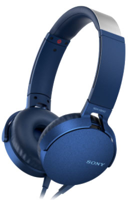 Audifonos Sony Alambricos Extra Bass Ctrl Remoto /Microfono Color Azul