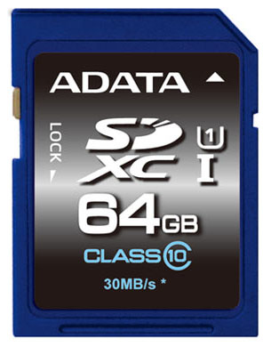 Memoria Sd Adata Premier Sdxc Clase 10 - 64 Gb, Azul