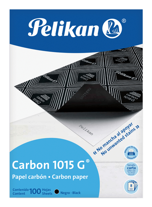 Papel Carbon Pelikan 1015 Negro Carta C/100 Hojas