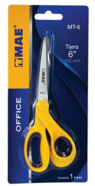 Tijera Escolar Mae Oficina 6" Paq C/12 Articulos Escolar Y Oficina