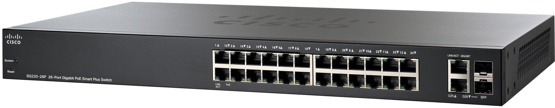 Cisco Switch Gigabit Ethernet Sg220-26P 26 Ptos+2 Sfp Gestionado