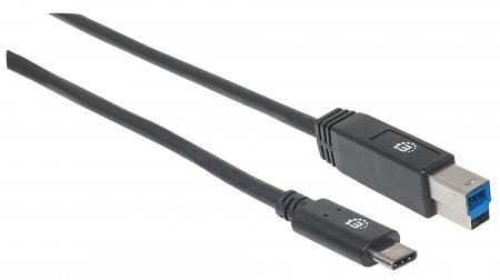Cable Usb Manhattan Tipo C - B Macho 2.0 Mts Negro V3.1 Gen2 354998